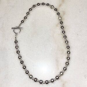 Silver beaded necklace
